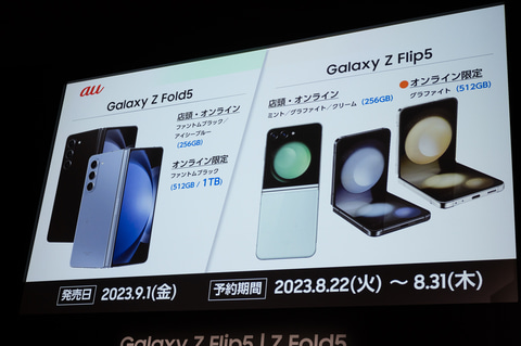 サムスン、折りたたみスマホ「Galaxy Z Fold5/Z Flip5」 ドコモとau