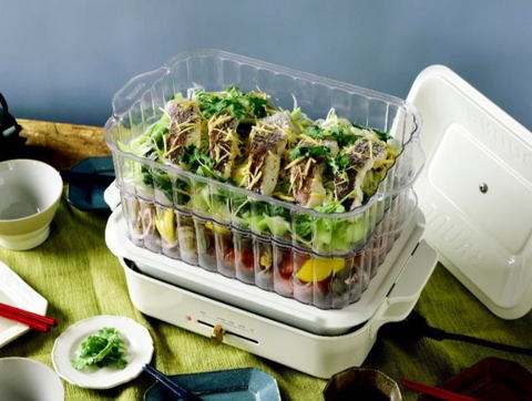 人気の「BRUNO コンパクトホットプレート」で蒸し料理が楽しめる