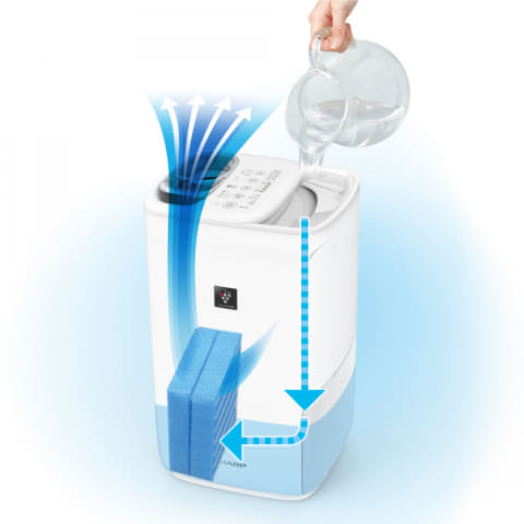 シャープ、上から給水できるスリムなプラズマクラスター加湿器 - 家電