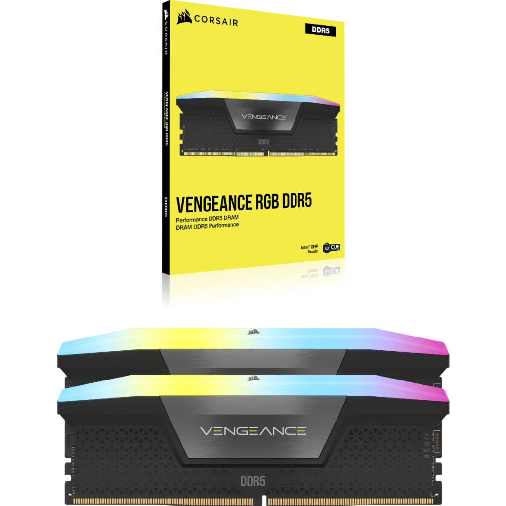 VENGEANCE® RGB 48GB (2x24GB) DDR5 DRAM 5600MHz C40 Memory Kit — Black