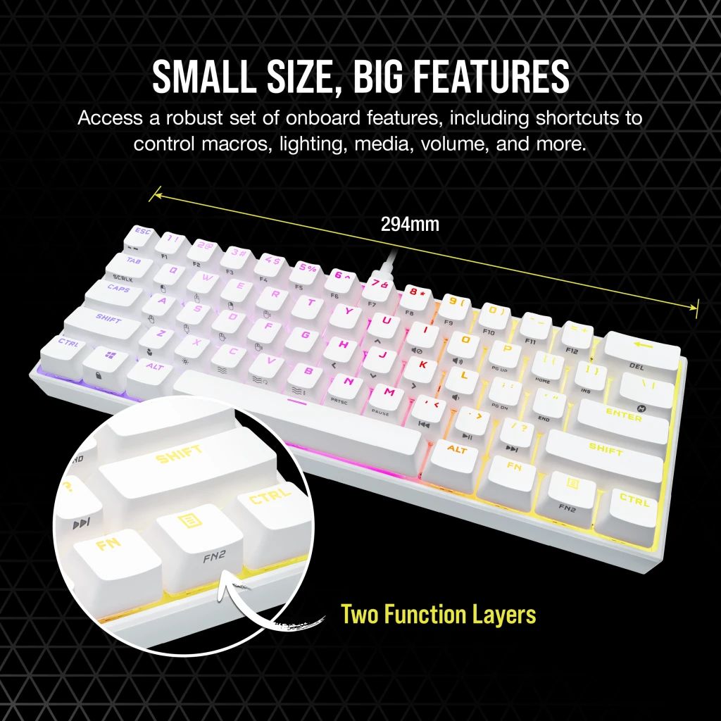 K65 RGB MINI 60% Mechanical Gaming Keyboard — CHERRY MX SPEED