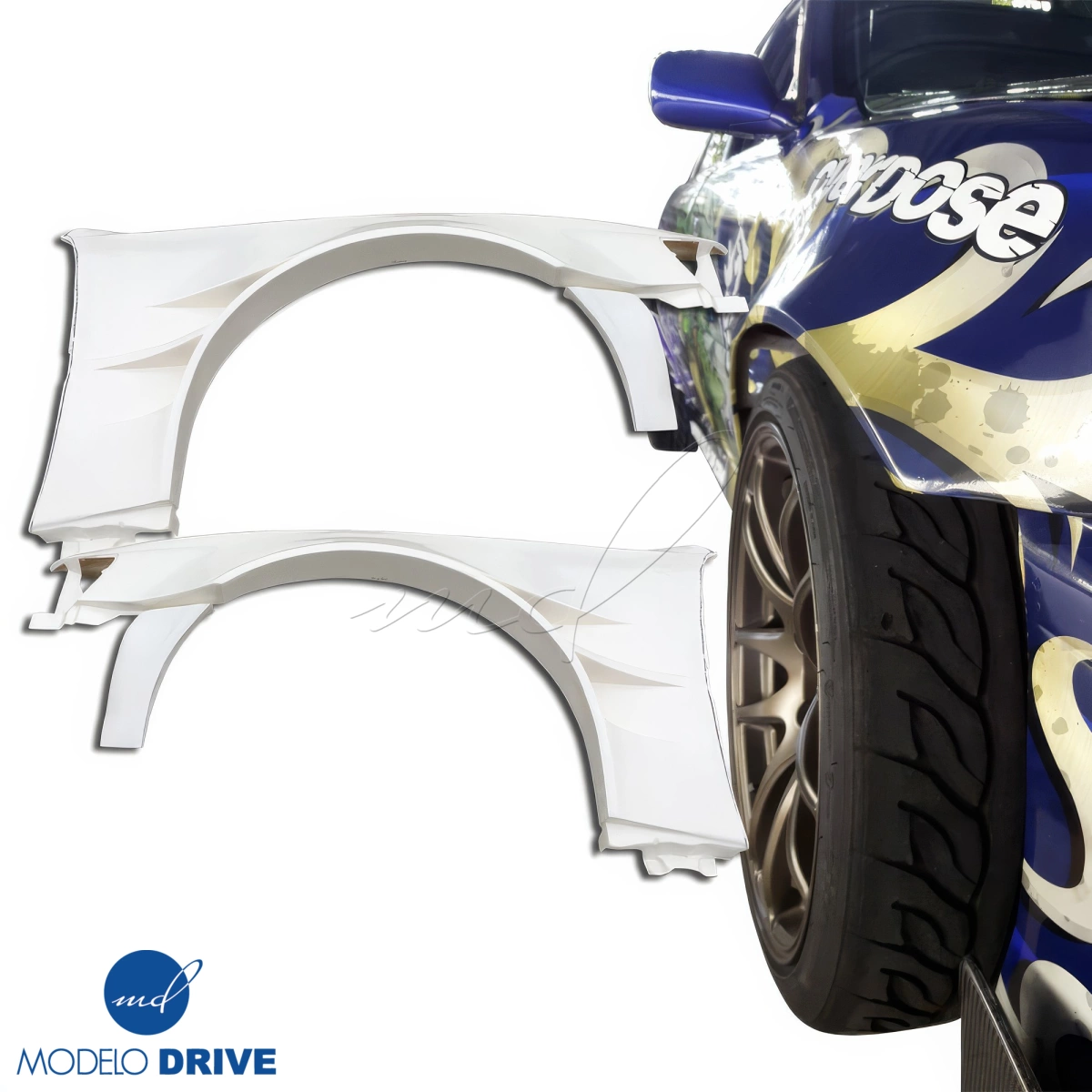 ModeloDrive FRP ORI t4 75mm Fenders (front) 4pc (JZX100) for