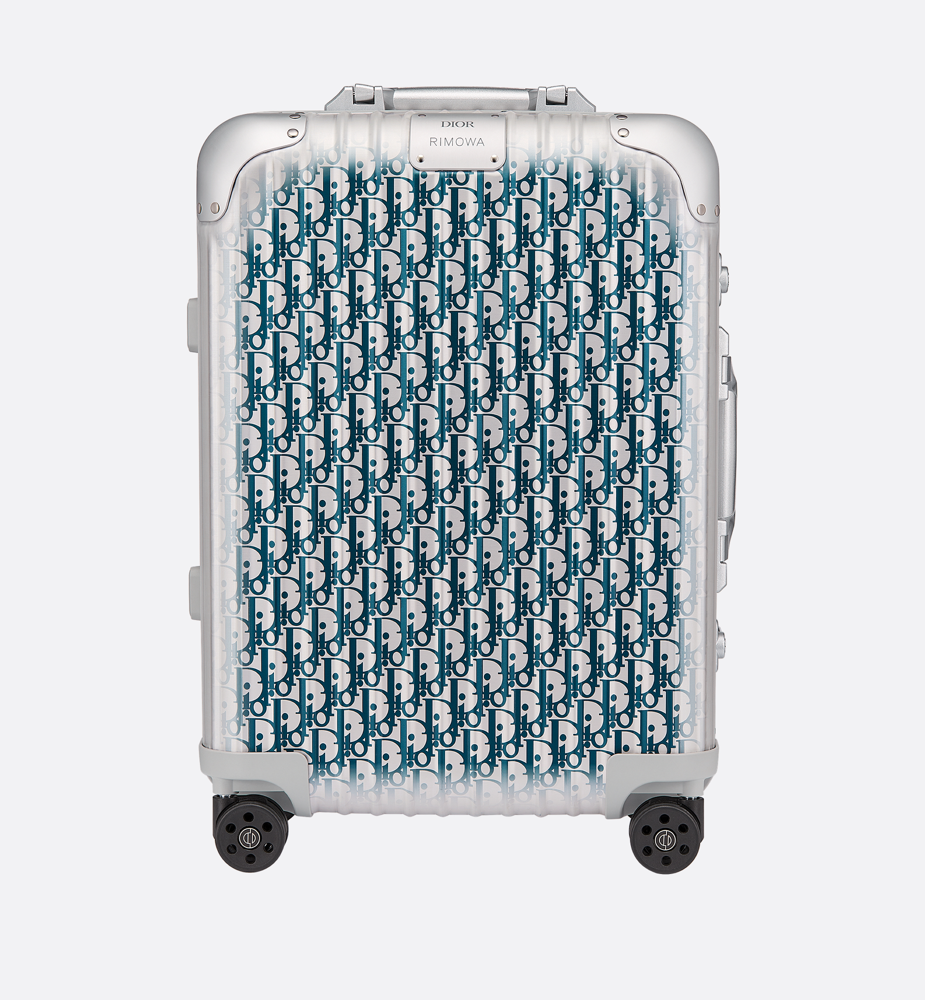 DIOR AND RIMOWA Carry-On Suitcase Gradient Blue Dior Oblique