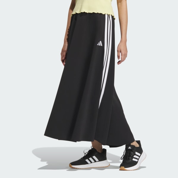 アディダス スリーストライプス ニットスカート - ブラック