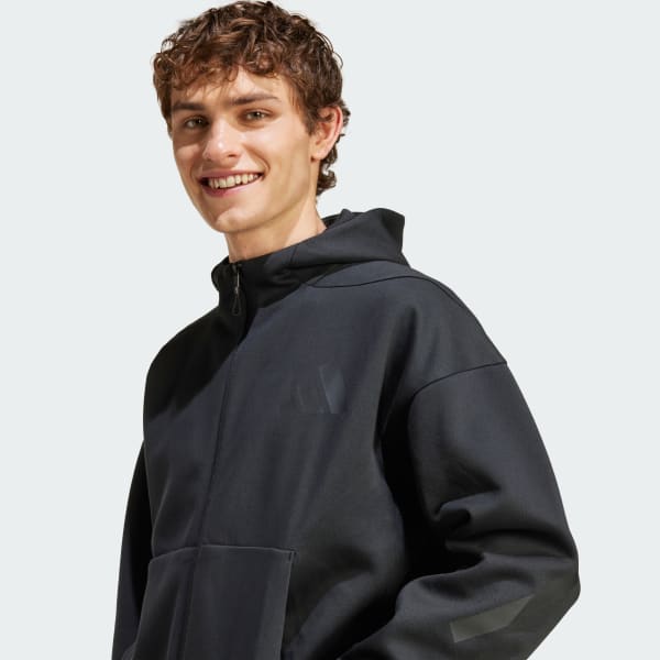adidas Z.N.E. Full-Zip Hooded Track Jacket - Black | Free Shipping