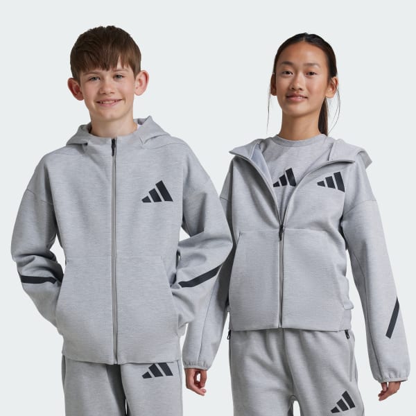 adidas Z.N.E. Full-Zip Hooded Track Jacket - Grey | Free Shipping