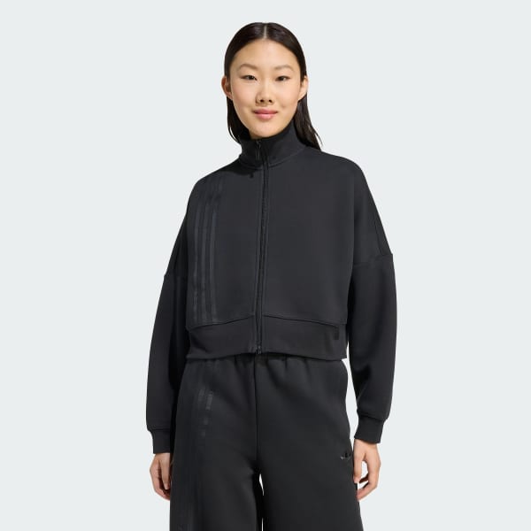 adidas Off Placed 3-Stripes Zip Up - Black | Free Shipping with