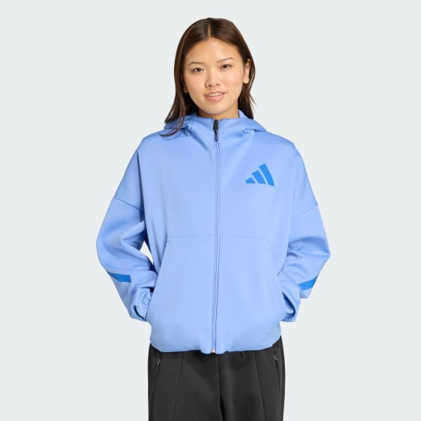 adidas Z.N.E. Full-Zip Hoodie - Blue | Free Shipping with adiClub
