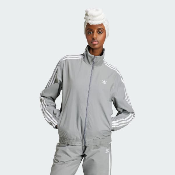 アディダス アディダス オリジナルス ウーブントラックトップ - グレー