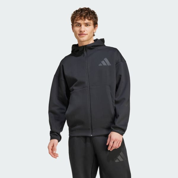 adidas Z.N.E. Full-Zip Hooded Track Jacket - Black | Free Shipping