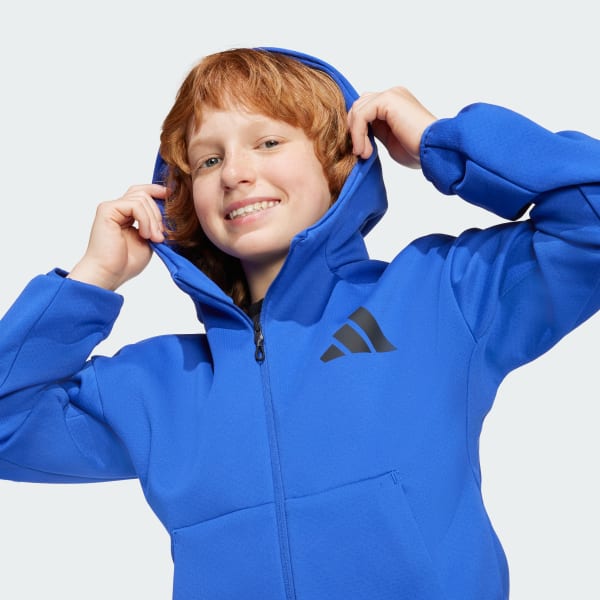 adidas Z.N.E. Full-Zip Hooded Track Jacket - Blue | Free Shipping