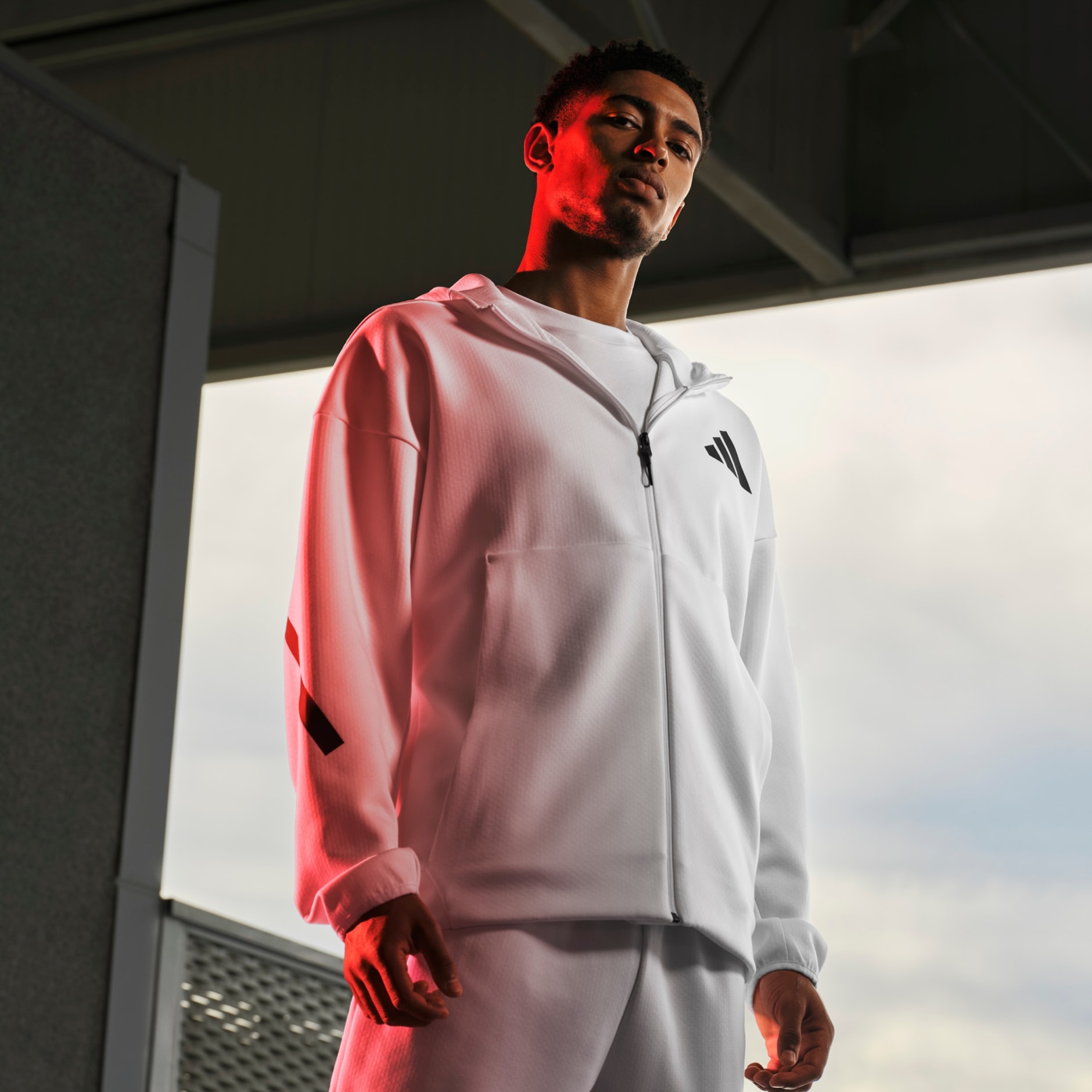 Clothing - Z.N.E. Full-Zip Hooded Track Jacket - White | adidas Oman