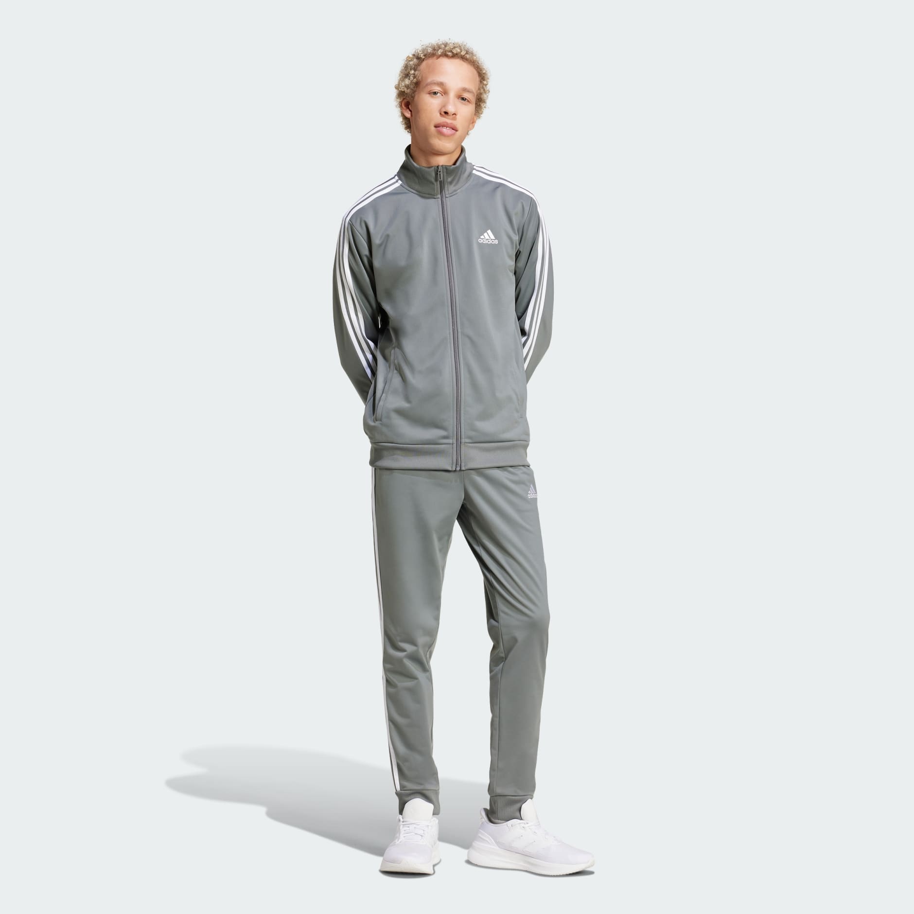 Clothing - Basic 3-Stripes Tricot Track Suit - Grey | adidas Oman