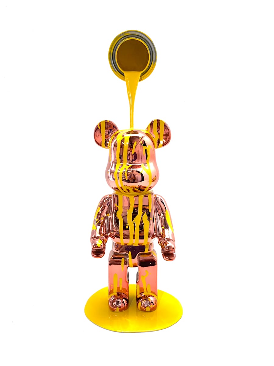 Happy Accident – Bearbrick (Yellow on Rose Gold) from the
