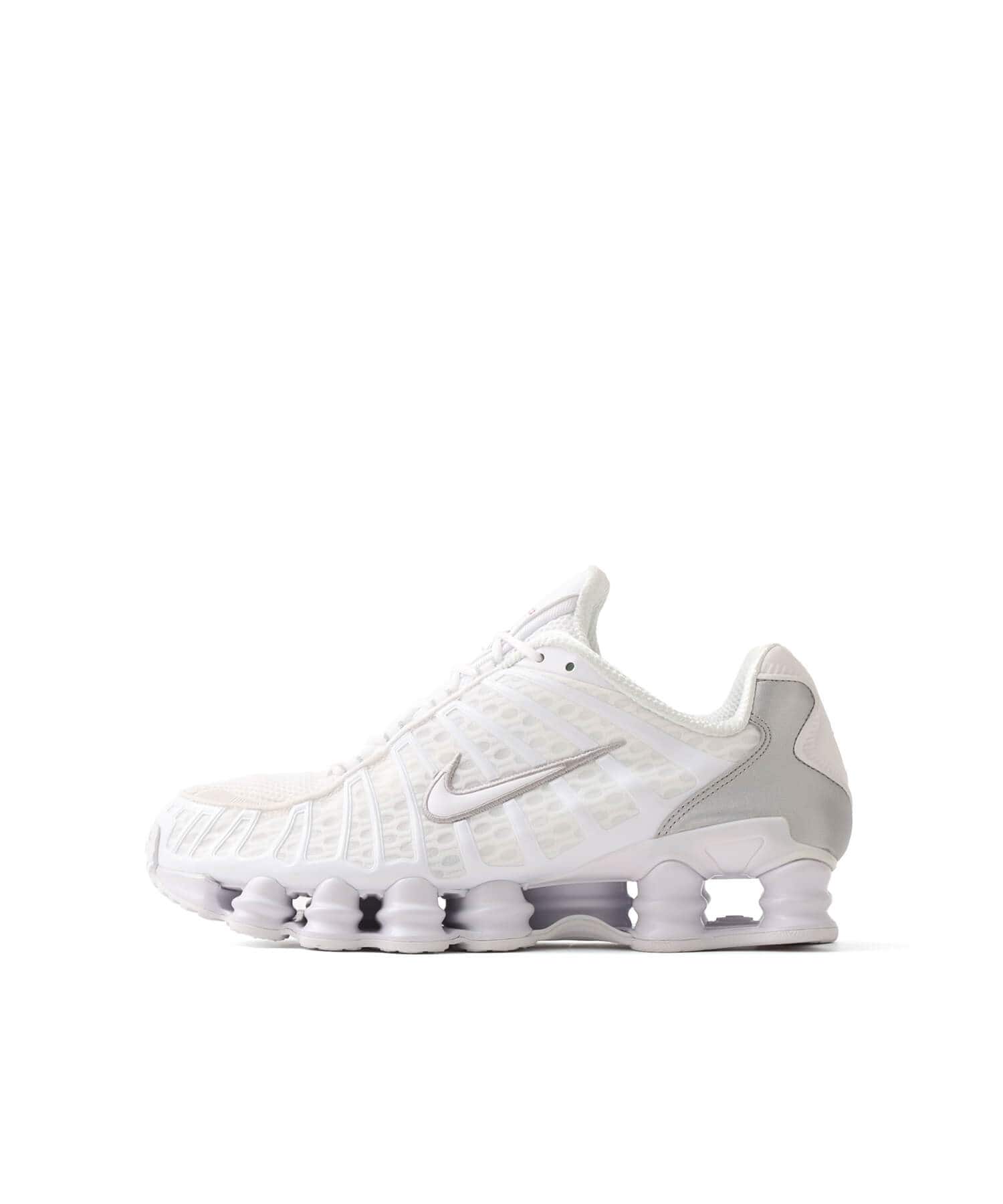 NIKE W SHOX TL WHITE/WHITE-METALLIC SILVER-MAX ORANGE（ナイキ