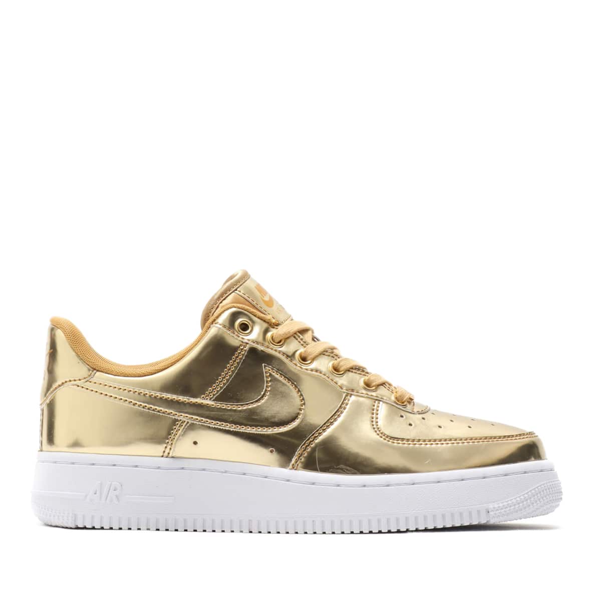 NIKE W AIR FORCE 1 SP METALLIC GOLD/CLUB GOLD-WHITE 19HO-S（ナイキ