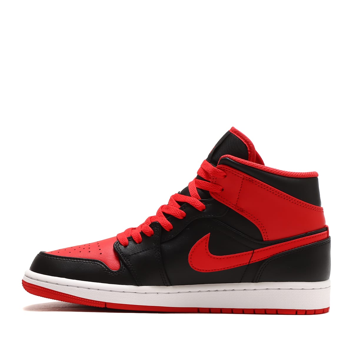 JORDAN BRAND AIR JORDAN 1 MID BLACK/FIRE RED-WHITE 23SU-I