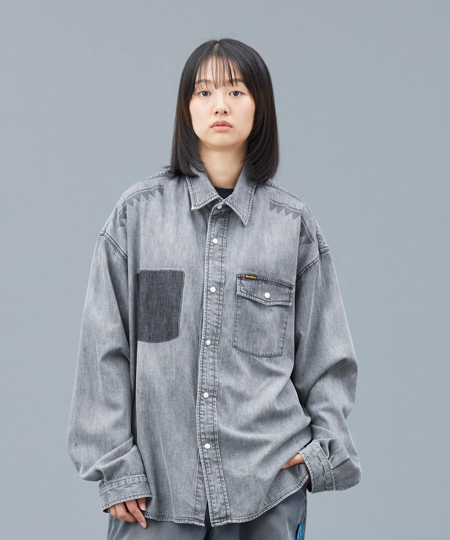 LIBERAIDERS TRIBAL DENIM SHIRT BLACK（リベレイダース トライバル