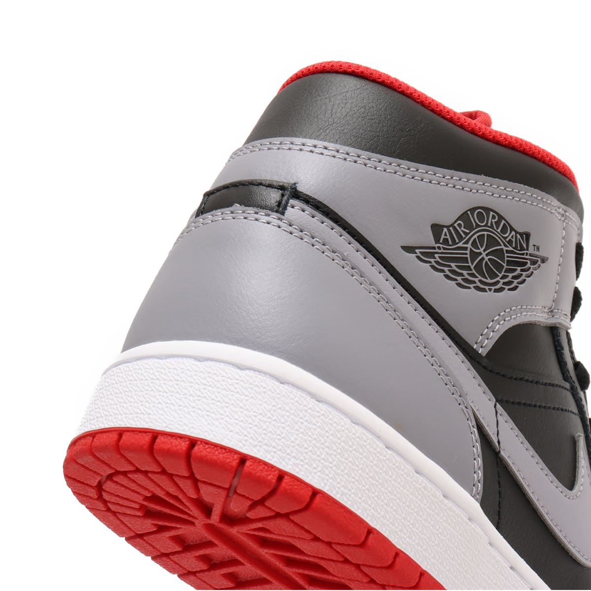 JORDAN BRAND AIR JORDAN 1 MID BLACK/CEMENT GREY-FIRE RED-WHITE