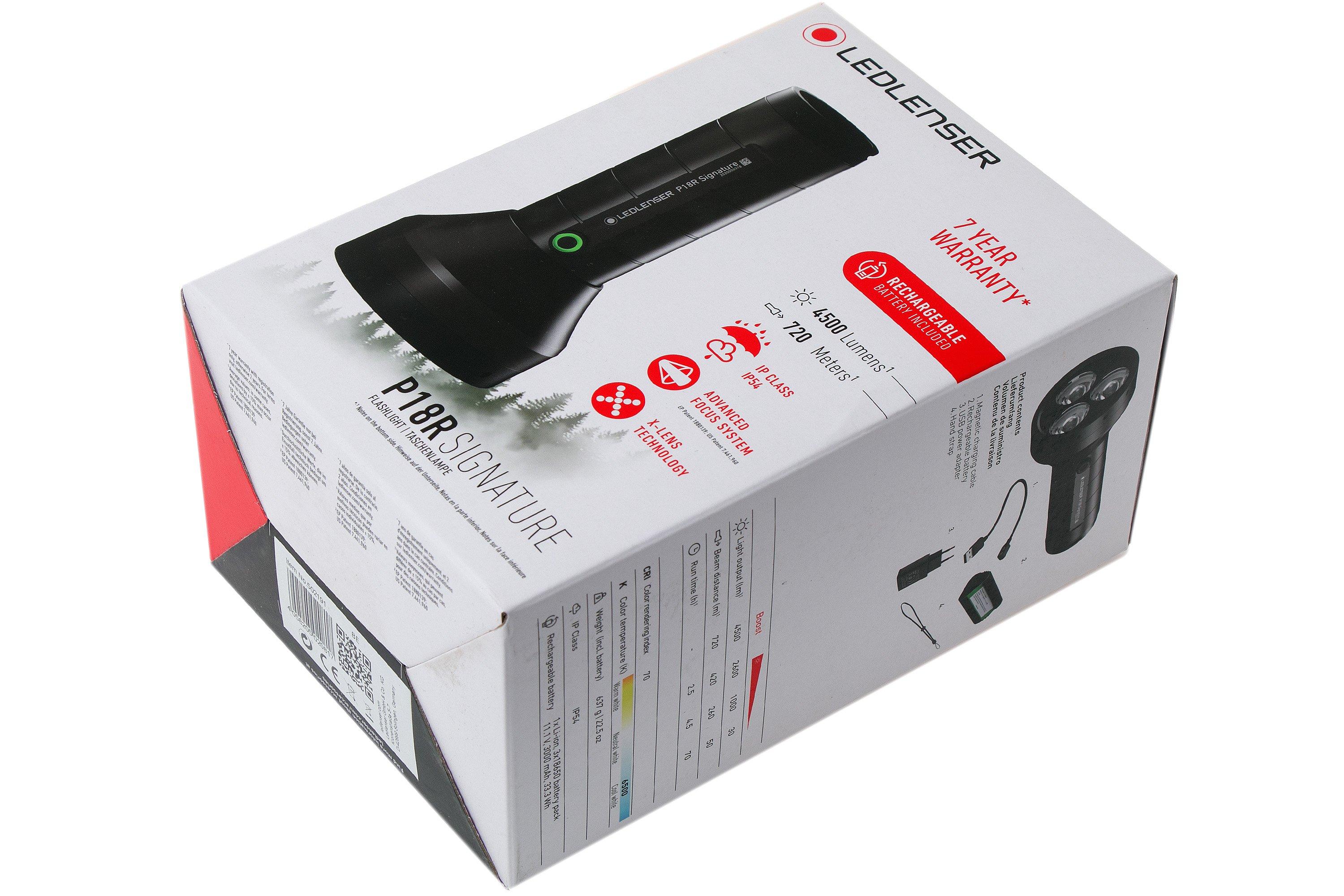 Ledlenser P18R Signature rechargeable flashlight | Advantageously