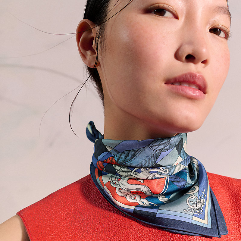 Della Cavalleria scarf 45 - Blue | Hermès USA