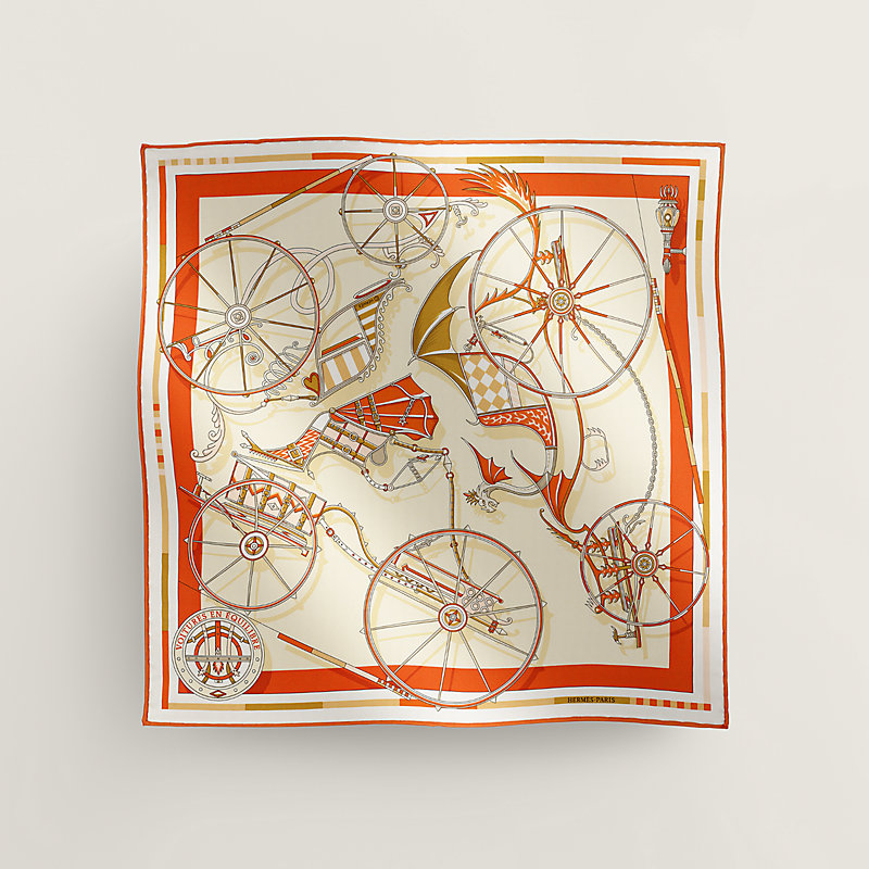 Voitures en Equilibre scarf 45 - Orange | Hermès UAE
