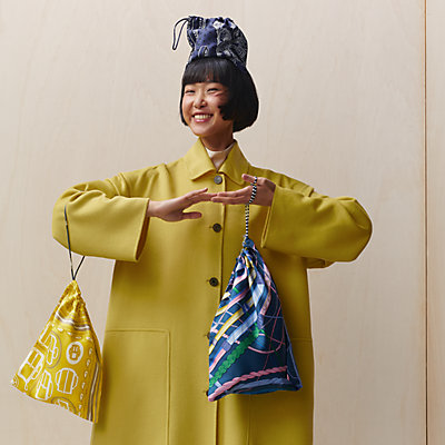 シルクバンダナ 《ロデオ・デ・フルーツ》 - オレンジ | Hermès