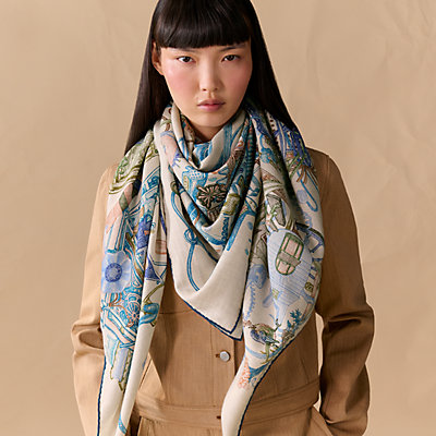 カレ 90 《ペガサスのように自由に》 - ブルー | Hermès - エルメス