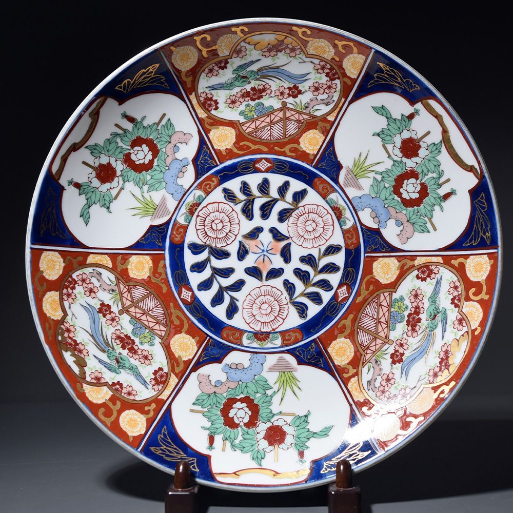 有田焼 秀峰 大皿 金彩花鳥 特大サイズ 有田焼 秀峰 大皿 金彩花鳥