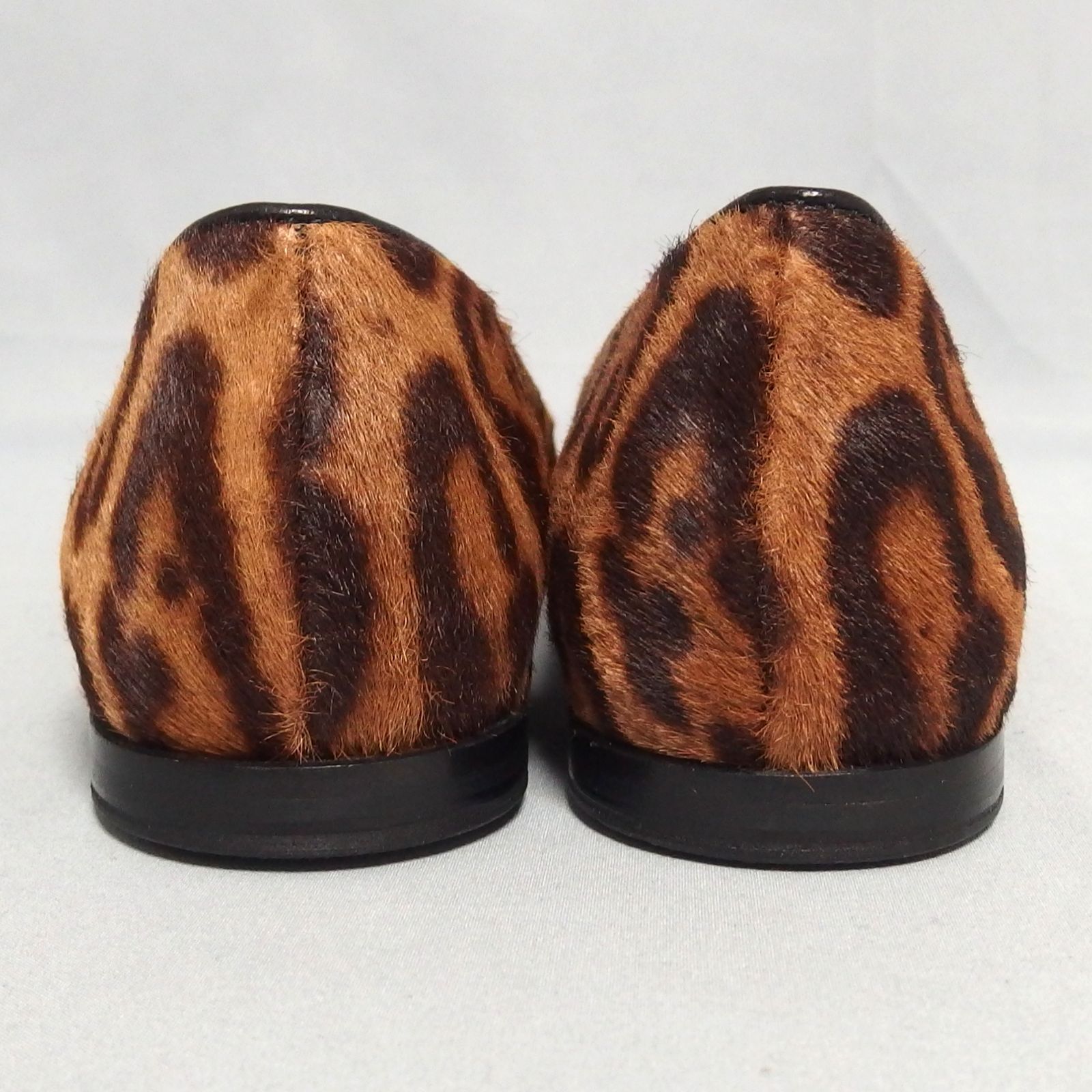 極美品☆GIUSEPPE ZANOTTI ハラコ レオパード フラット バレエシューズ