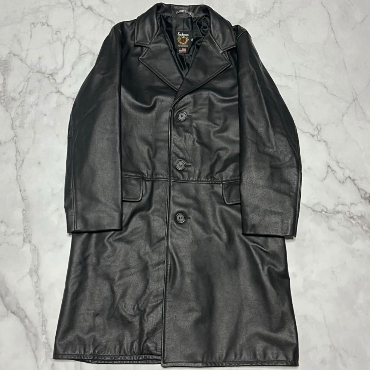 美品 ショット Schott 568US No.7582 牛革 アメリカ製 USA製 ブラック