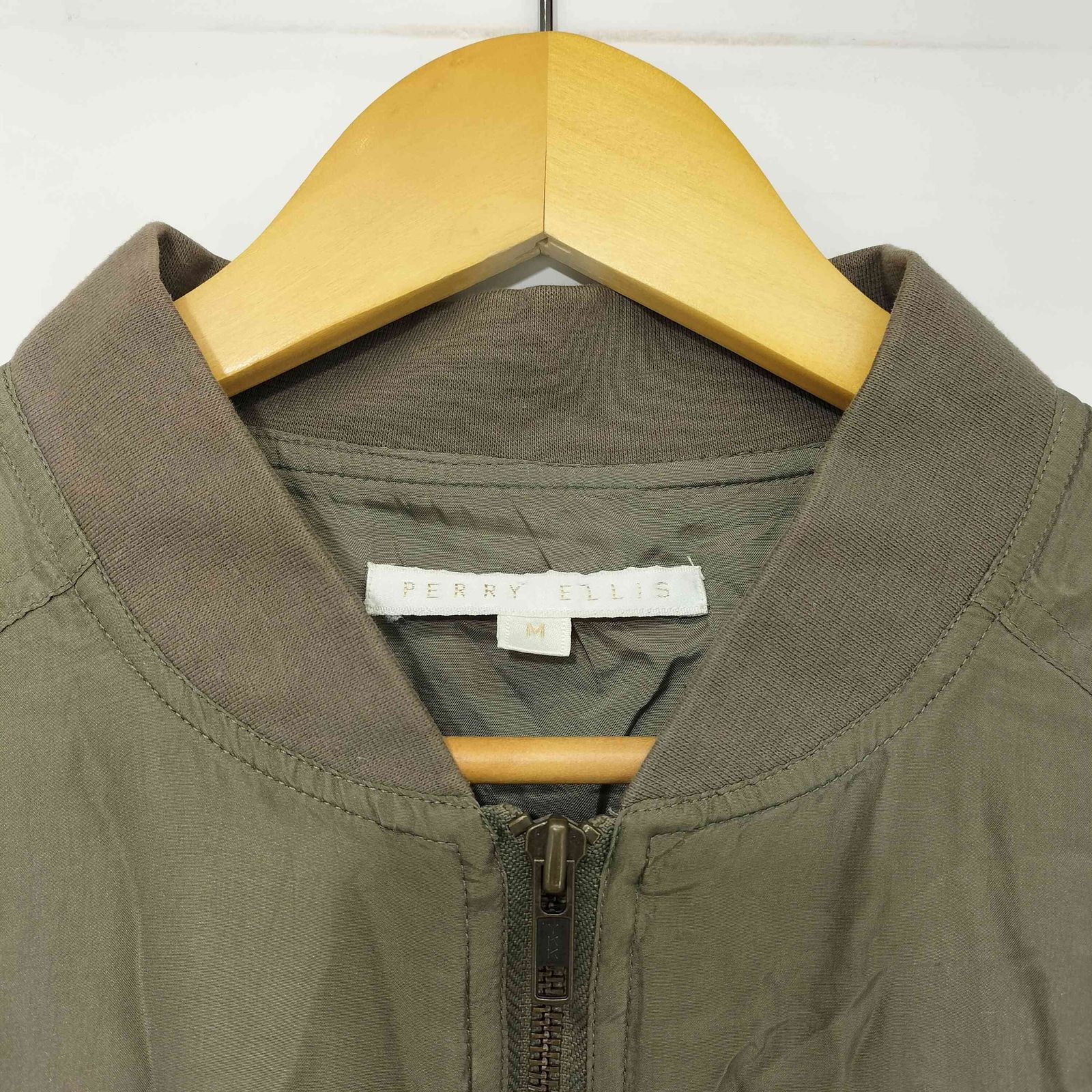 ペリーエリス PERRY ELLIS 90s シルク100 ジップアップ ブルゾン