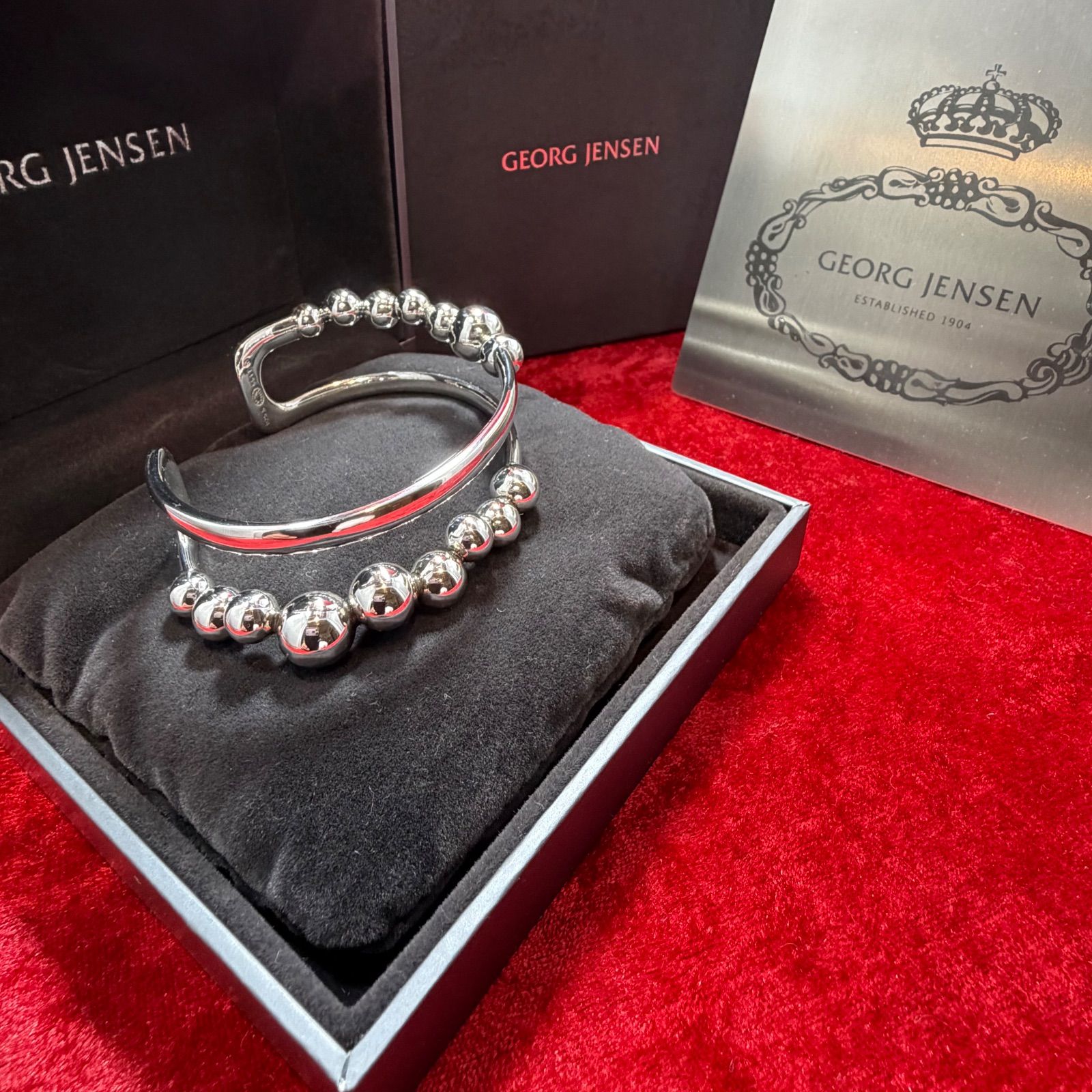 美品 ムーンライトグレープ バングル M ジョージジェンセン/GEORG