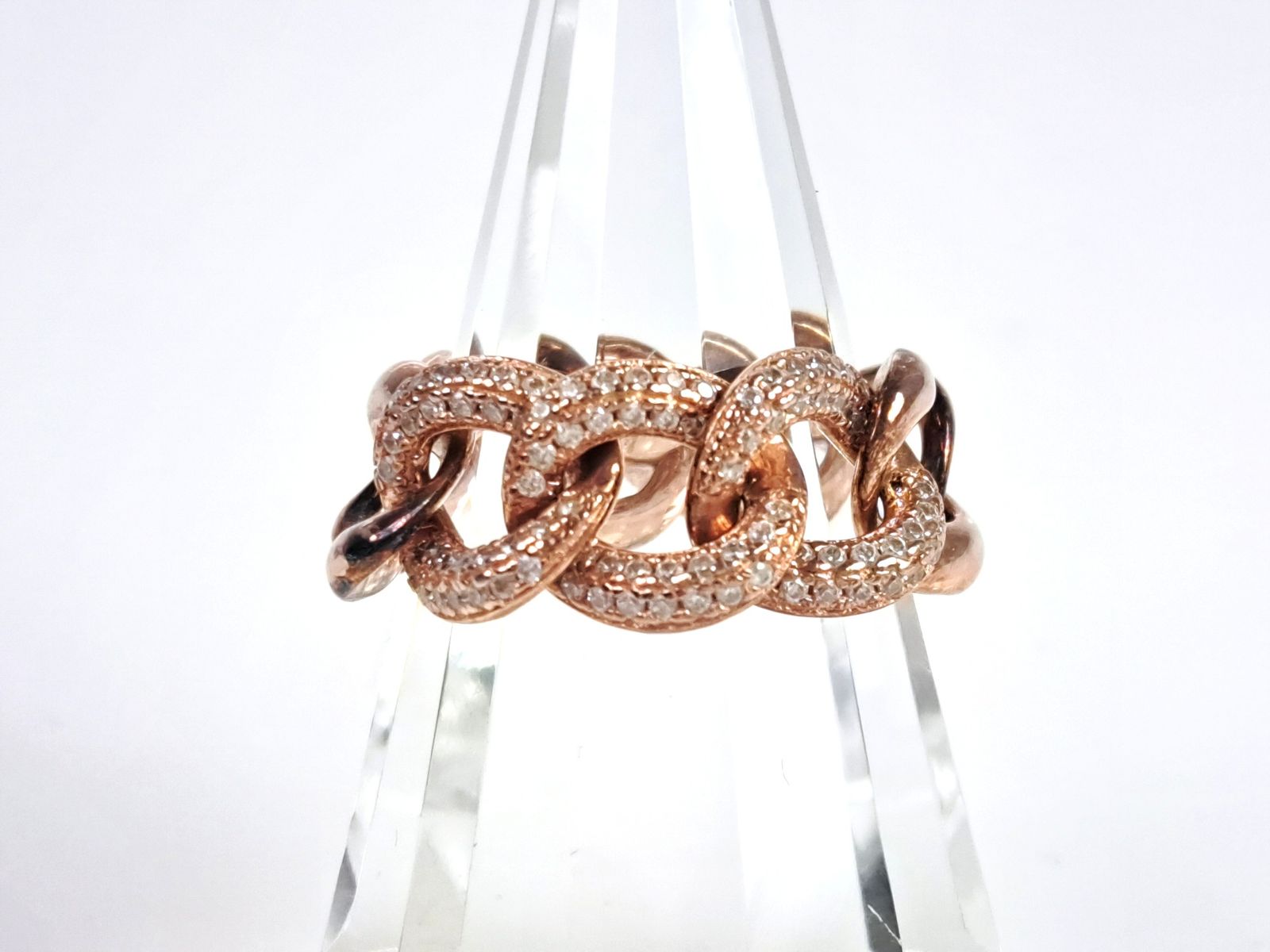 フォリフォリ Folli Follie ラインストーン チェーン リング 指輪