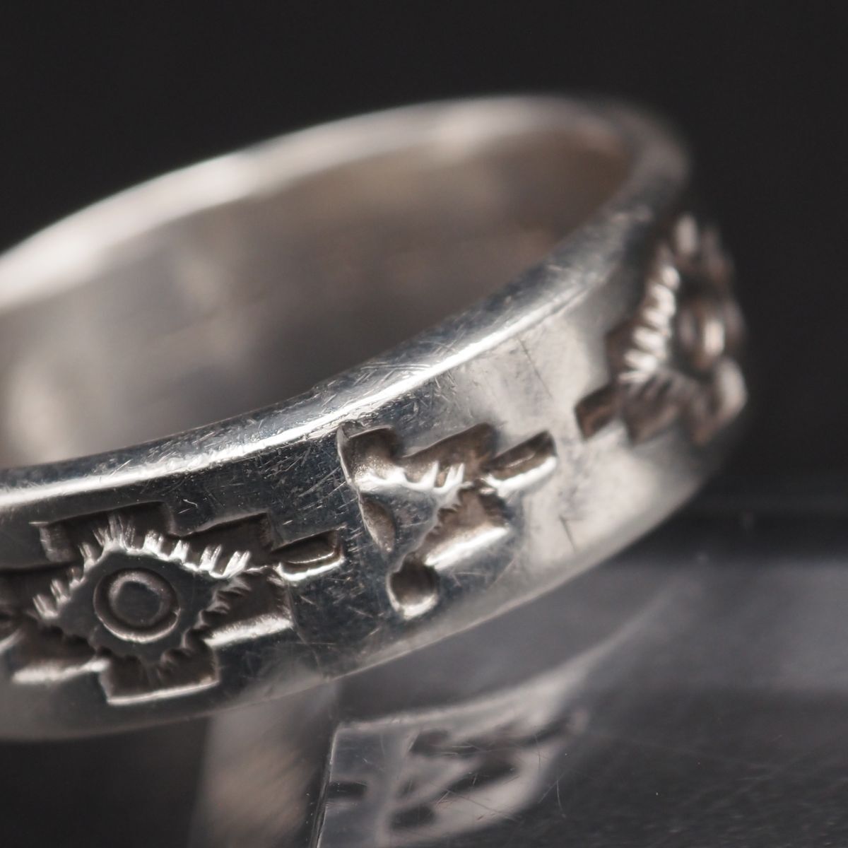 Q326 ナバホ Troy Laner トロイラナー STERLING刻印 リング スタンプ