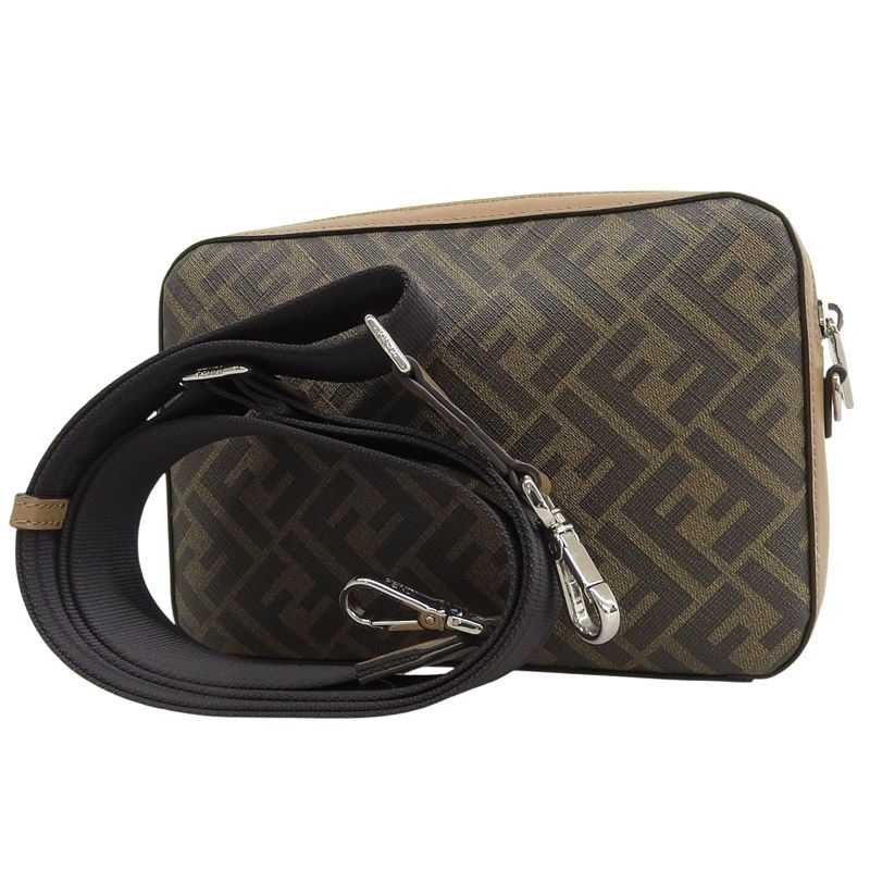 フェンディ FENDI ズッカ カメラケース ショルダーバッグ PVC/レザー