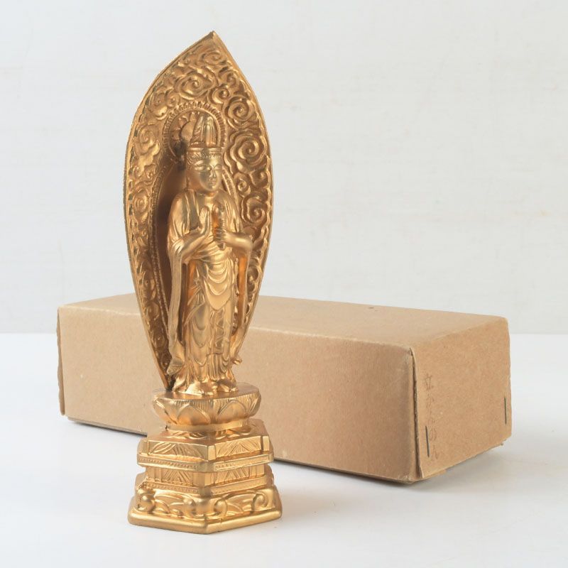 仏教美術 古銅鍍金 観音菩薩像 仏像 C S706 - メルカリ