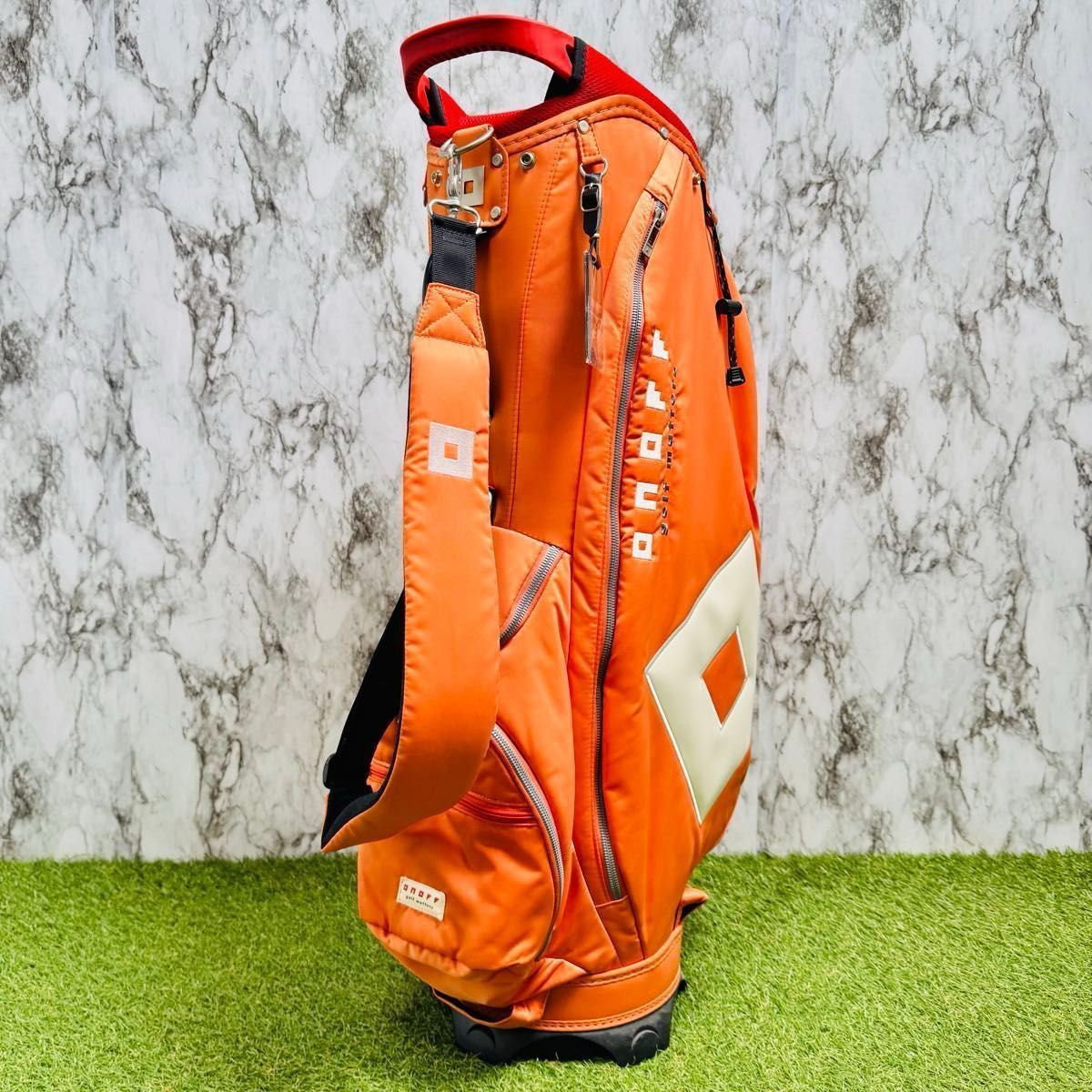 良品】グローブライド オノフ カート式 キャディバッグ オレンジ