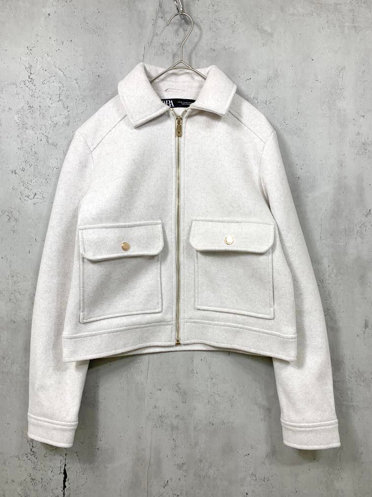 美品 ZARA ザラ Soft Zip Jumper ショート丈 ジップアップ ジャケット