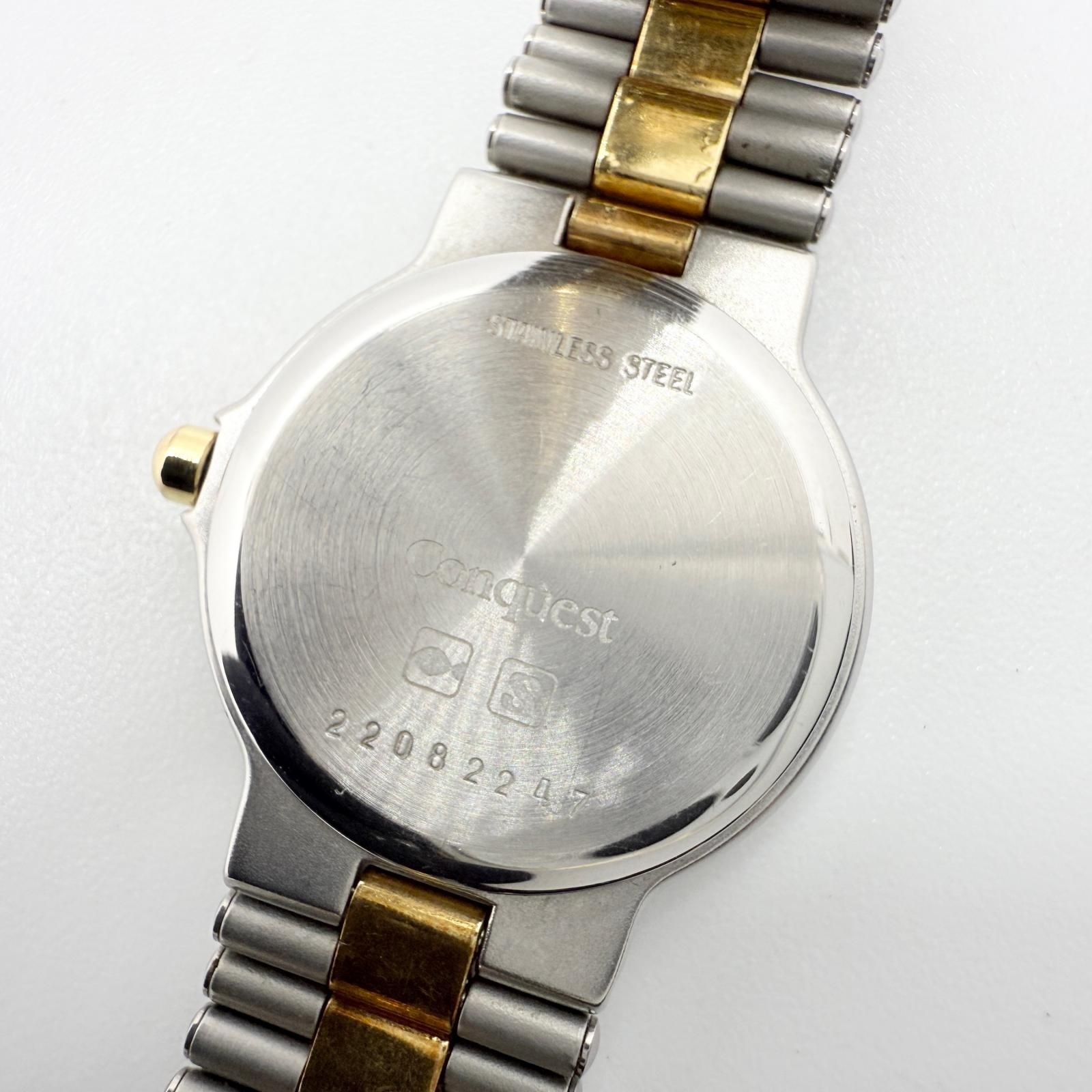 LONGINES ロンジン コンクエスト ホワイト QZ レディース お魚 腕時計