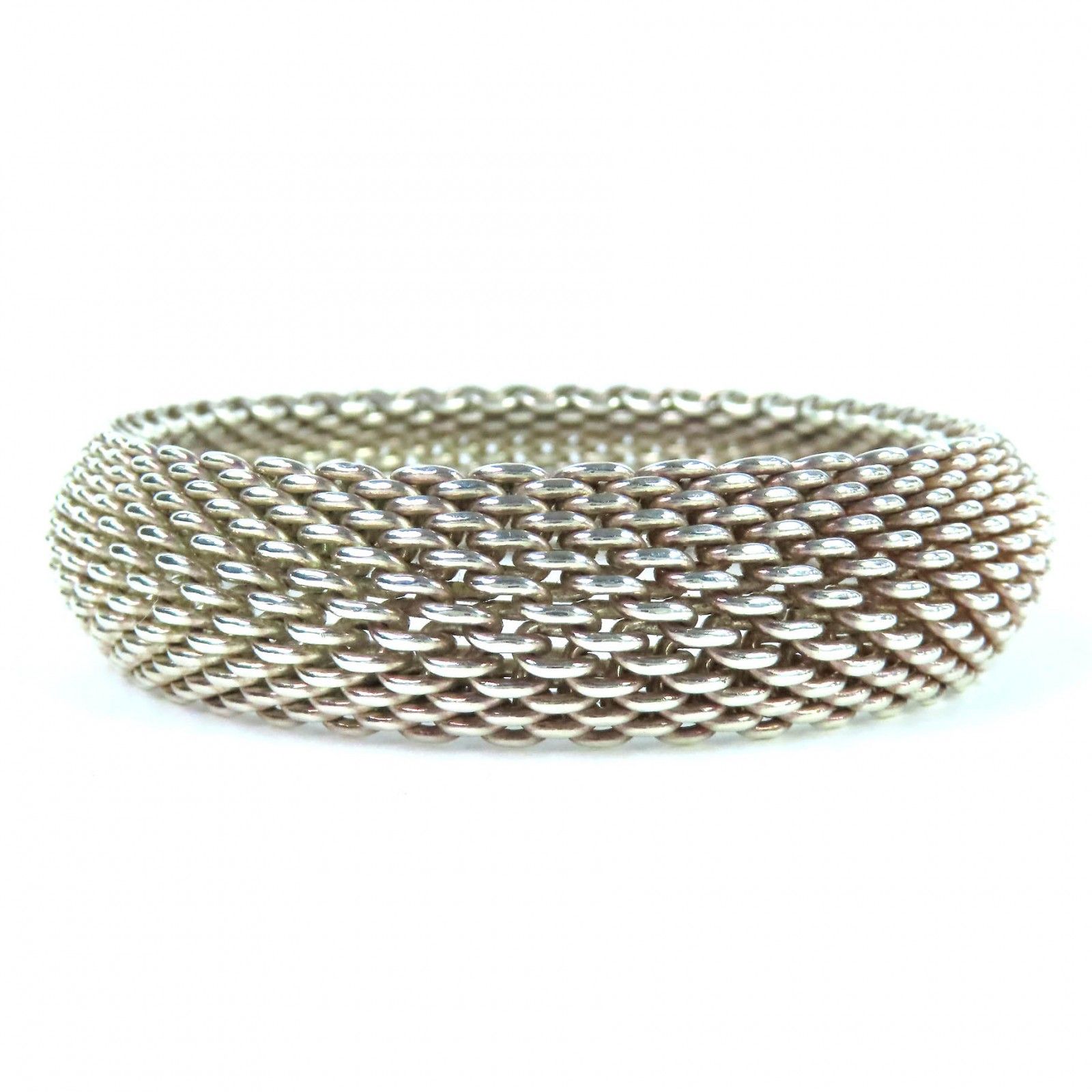 極美品△TIFFANY&Co. ティファニー サマセット メッシュ バングル 925