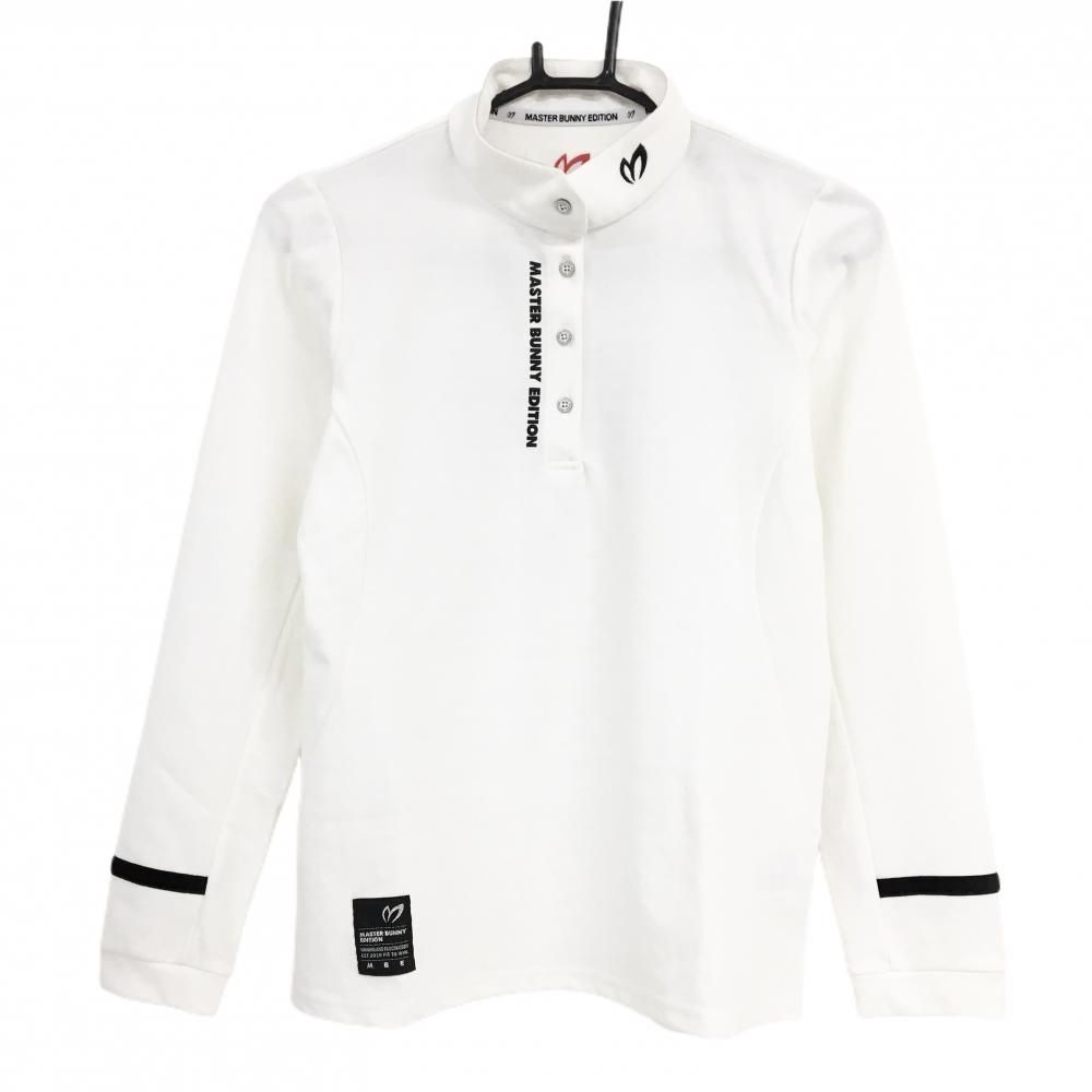 超美品】マスターバニー 長袖ポロシャツ 白 千鳥格子地模様 スタンド