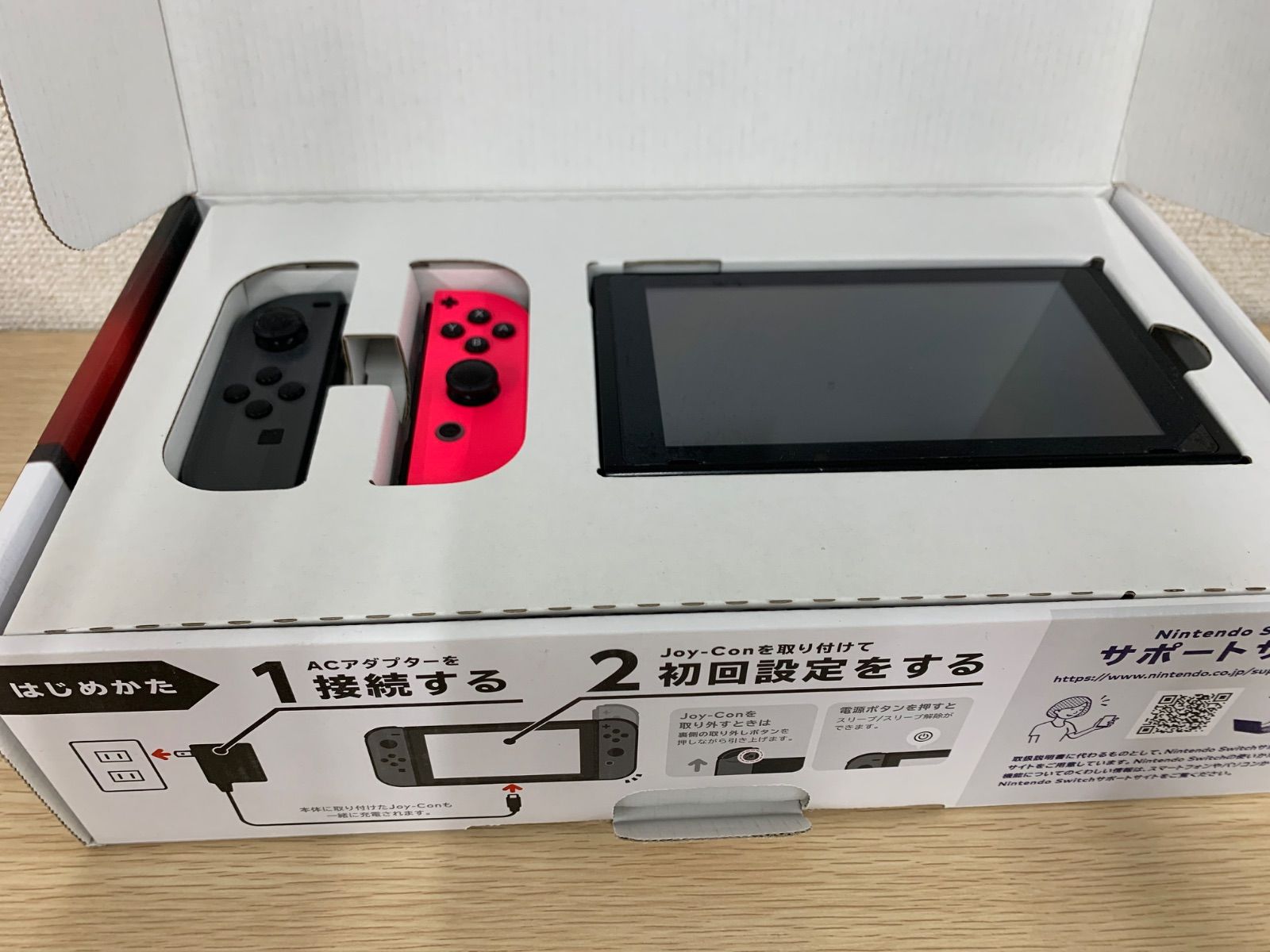 2【動作確認済】Nintendo Switch グレーピンク グリップ・ACアダプター
