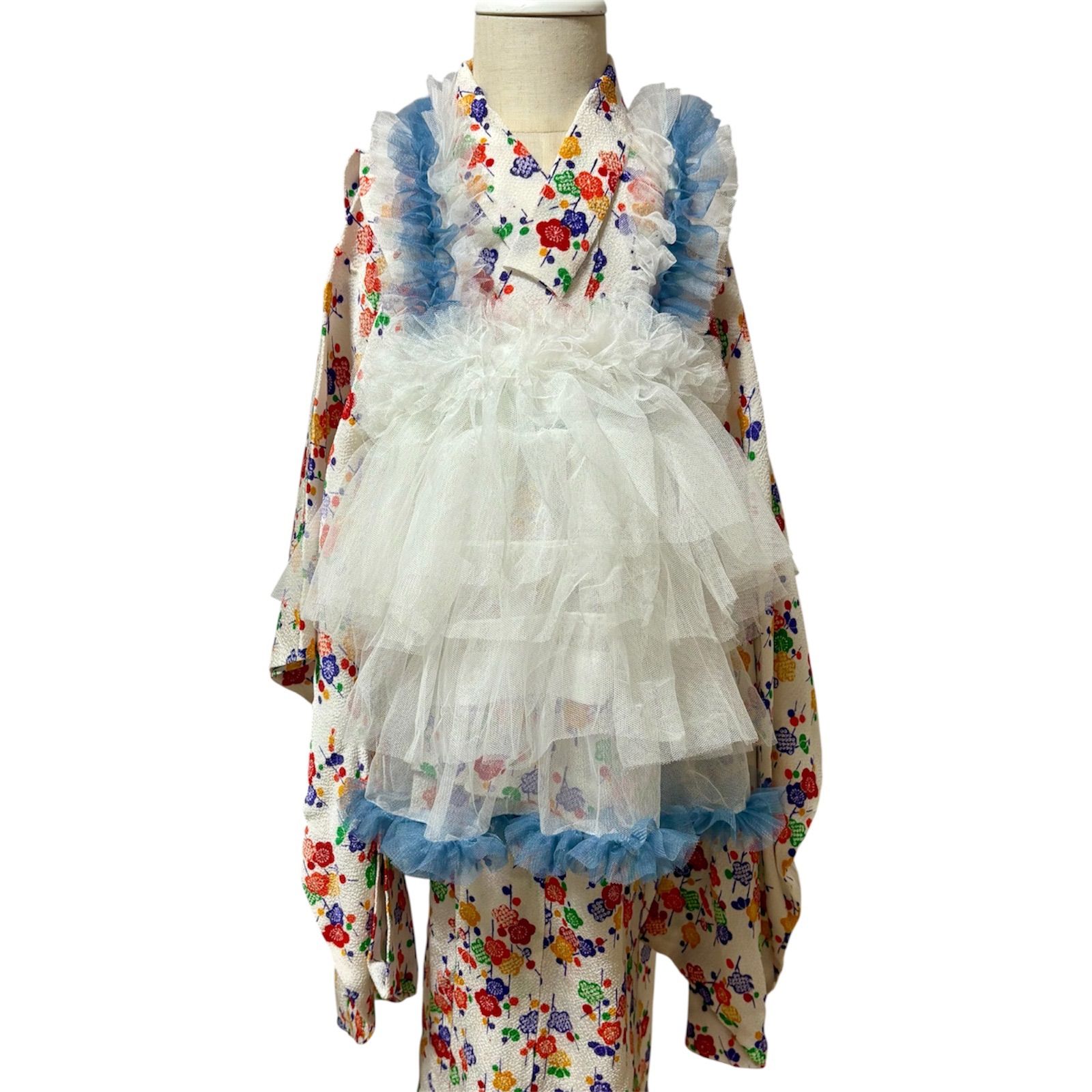 レース被布 チュール被布 被布エプロン 七五三 お被布 フリフリ被布 お