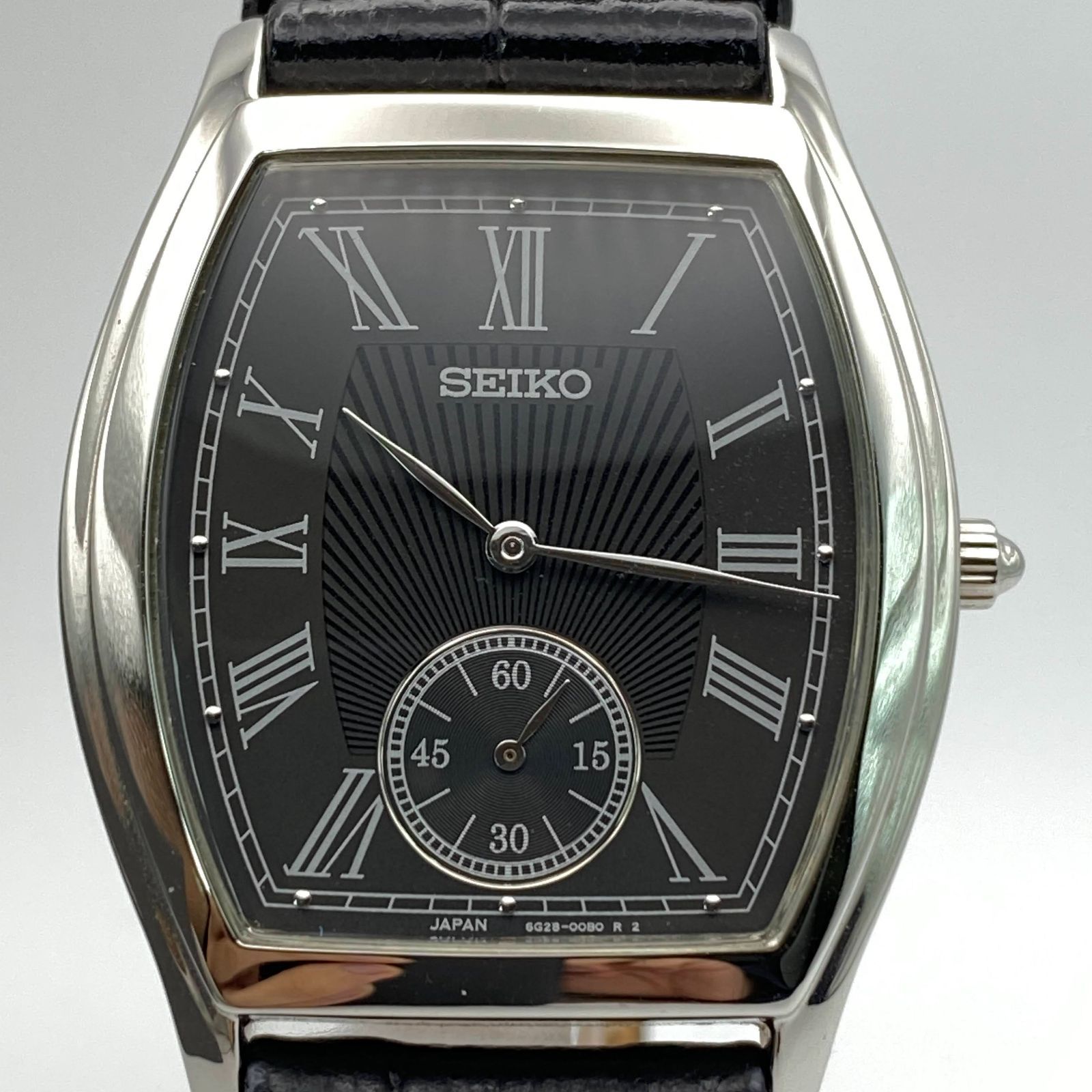 セイコー SEIKO クオーツ 6G28-00A0 黒文字盤 ブラック スモセコ