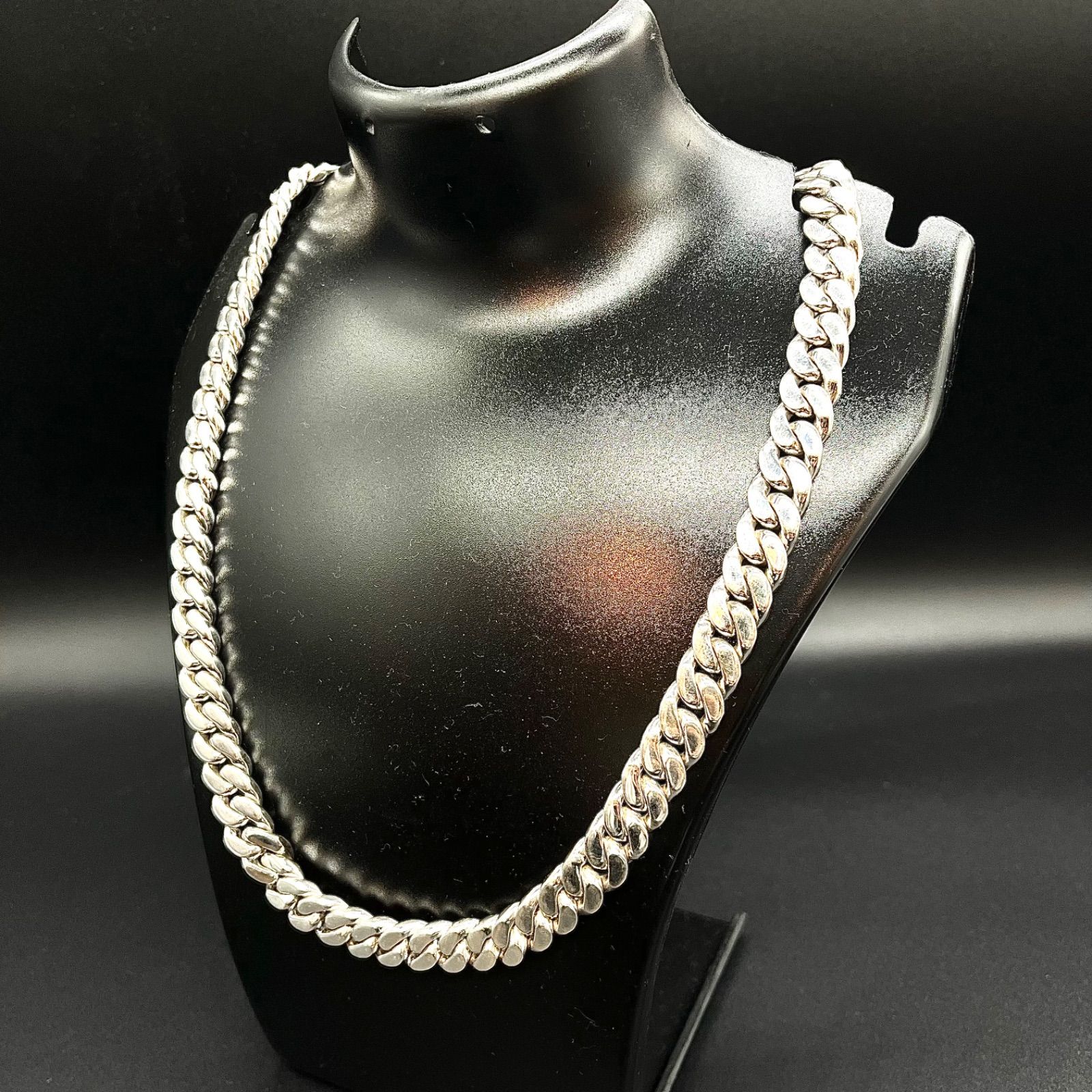 シルバー925 マイアミキューバンチェーン ネックレス 50cm 喜平