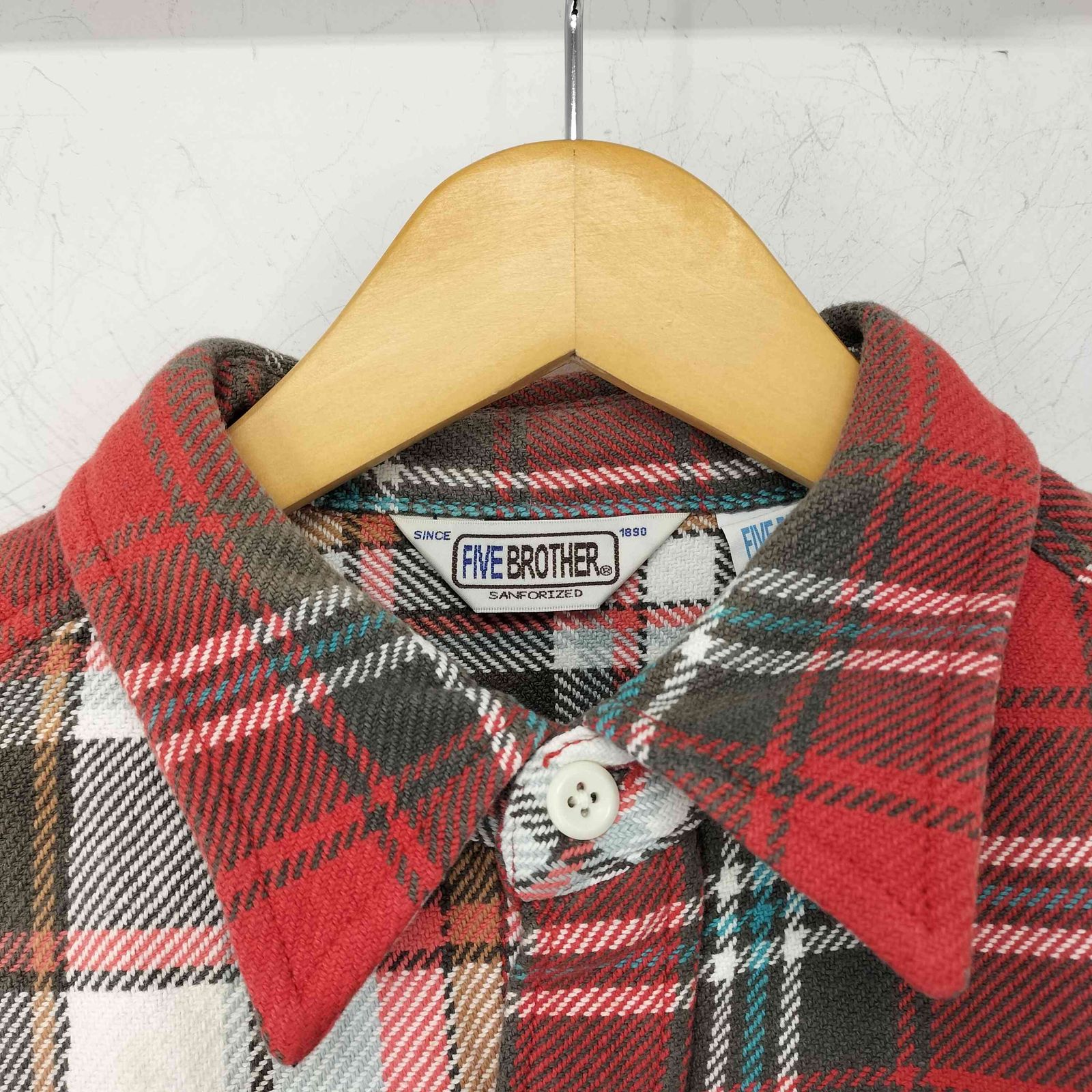 ファイブブラザー FIVE BROTHER 復刻 三角タグ L/Sネルシャツ メンズ