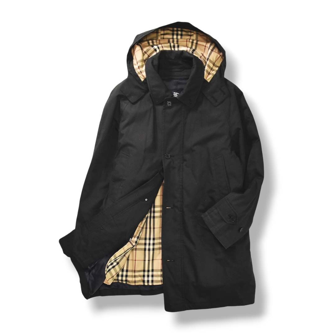 日本製 バーバリー ロンドン Burberry LONDON フード付き ステンカラー