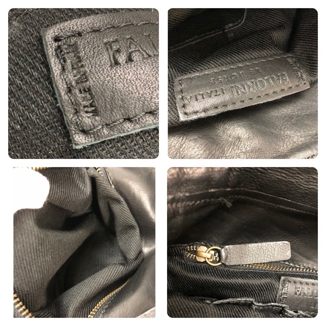 ファロルニ イタリア製 レザー イントレチャート ショルダー 黒色系