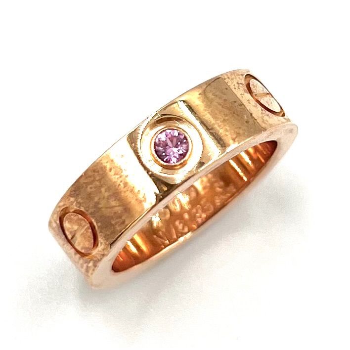 カルティエ ラブリング 1P ピンク サファイア K18 PG 9号 #49 ピンク